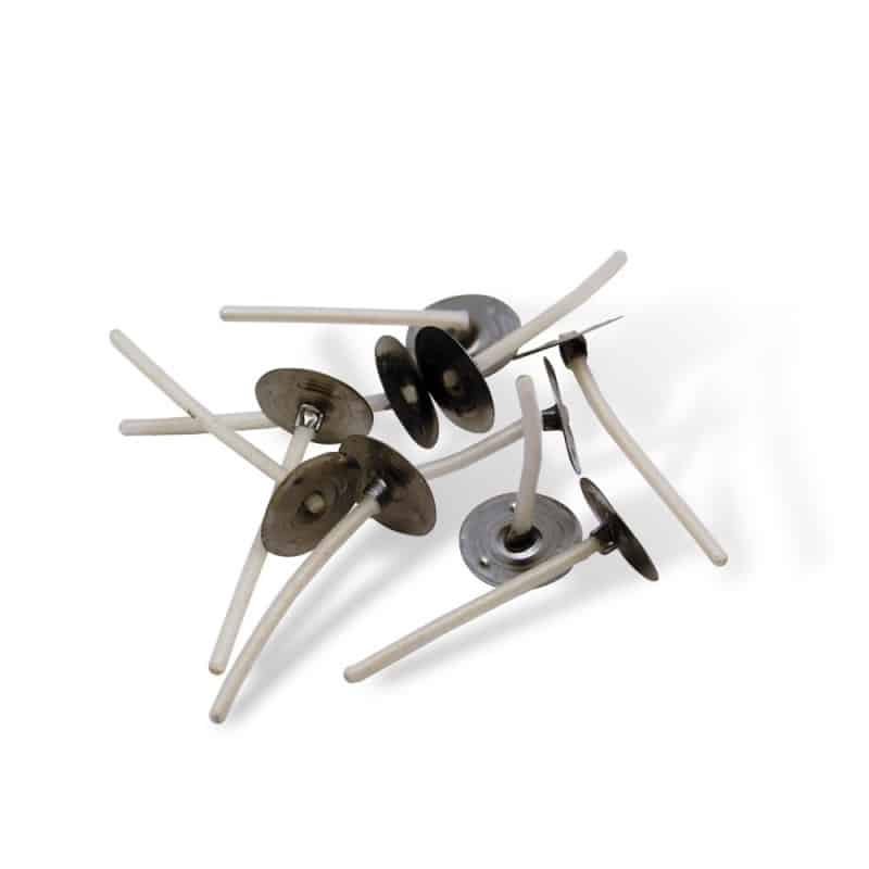 Mèches plates cirées sur socles - 3,5 cm Mèches plates cirées sur socles - 3,5 cm