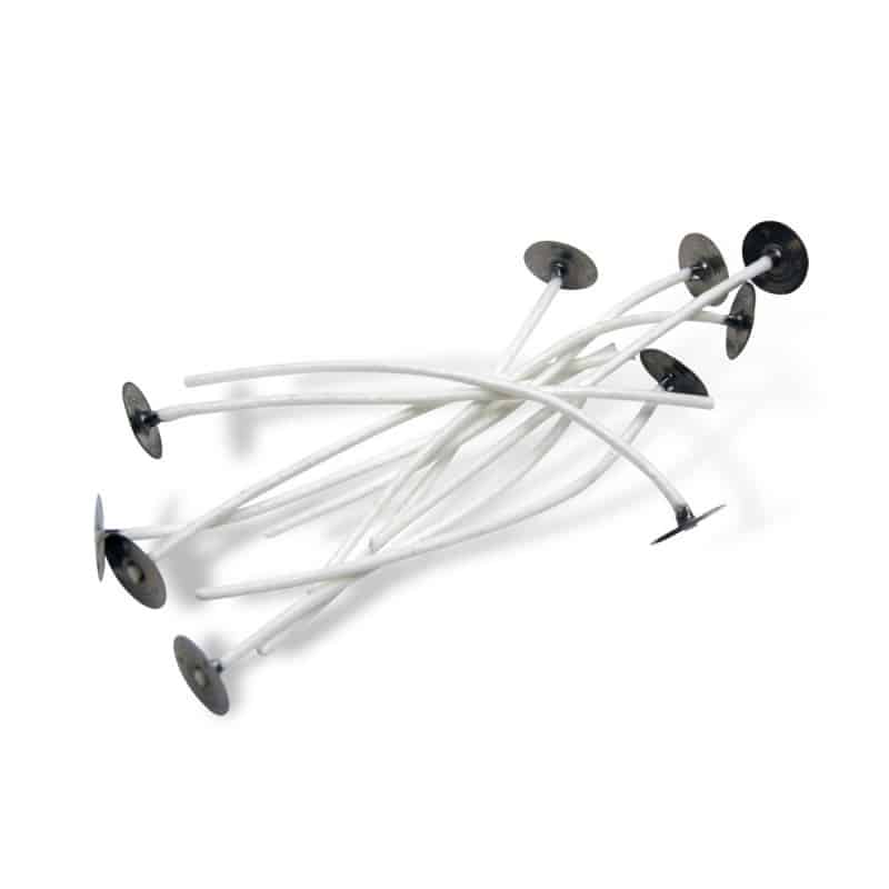 Mèches rondes cirées sur socles - 10 cm Mèches rondes cirées sur socles - 10 cm